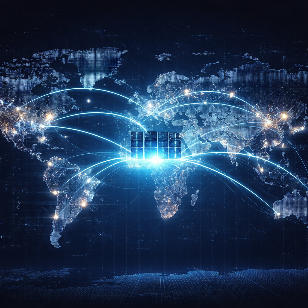 全球服务器连接示意图